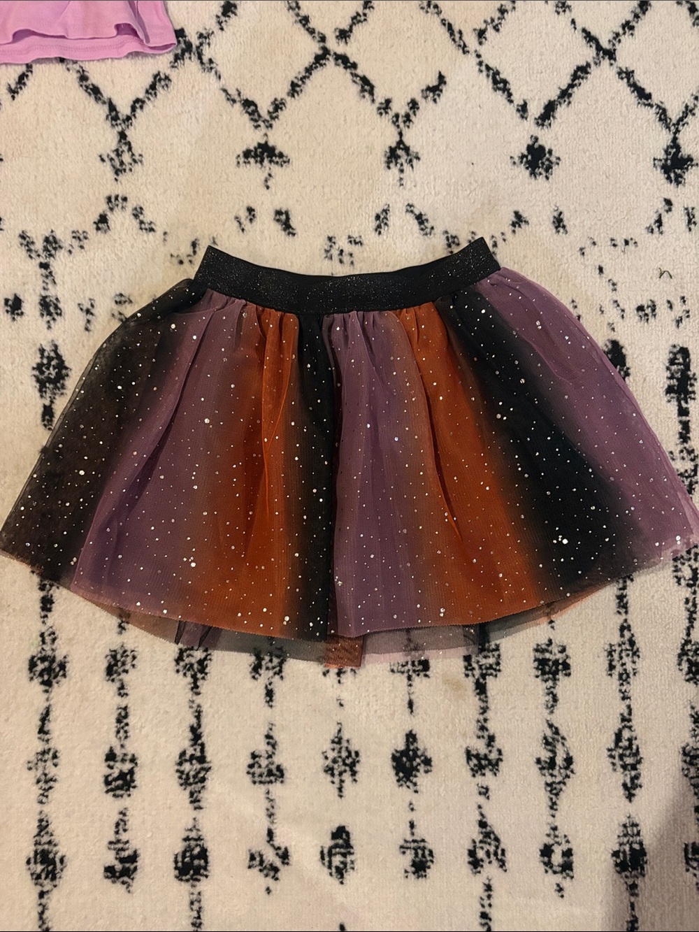 Cat & Jack Purple, Orange and Black Sparkle Tulle Skirt